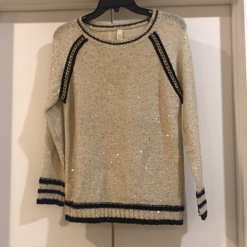 Cream & black sweater